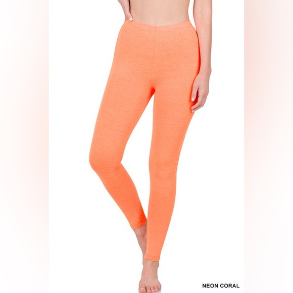 LEGGINGS NEON CORAL - Picture 1 of 2